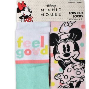 DISNEY MINNIE MOUSE WOMENS 10-PACK LOW-CUT-SOCKS SHOE SIZE 4-10
